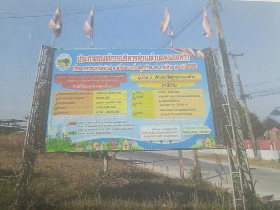 ประกาศ เรื่อง การประชาสัมพันธ์ ภาษีที่ดินและสิ่งปลูกสร้าง และภาษีป้าย 